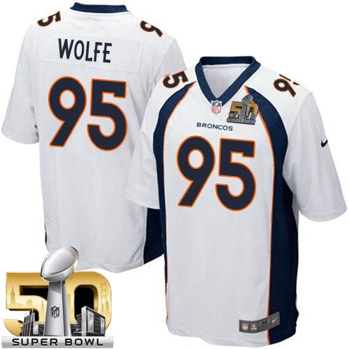 Nike Broncos #95 Derek Wolfe White Super Bowl 50 Youth Stitched NFL New Elite Jersey